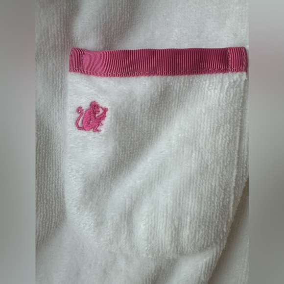 Bask- Baskpoolside - white & pink jacket - Women's White & pink Toweling Blazer - Picture 5 of 12